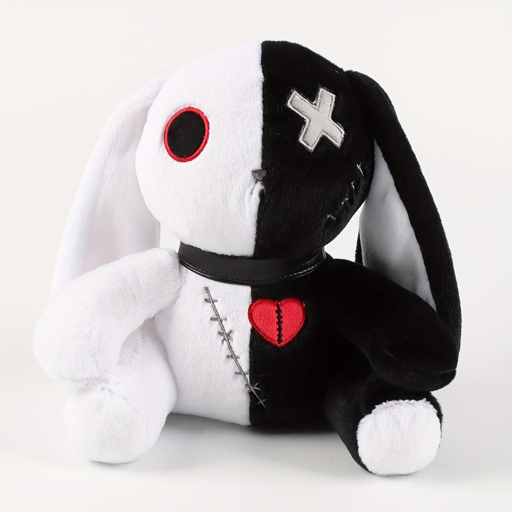 25CM Halloween Stuffed Animal Color Mosaic Reborn Rabbit Cartoon Soft Model for Boys and Girls Christmas Gifts