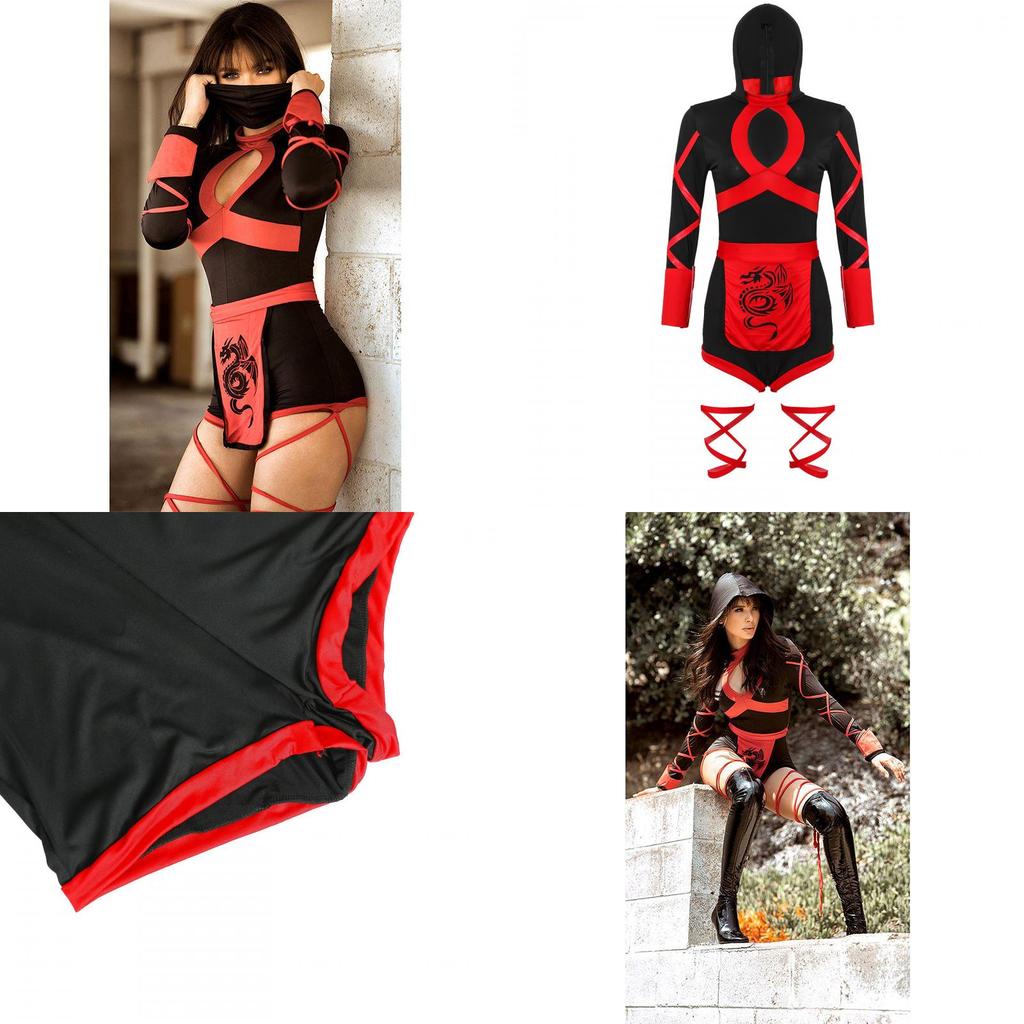 Stylish Women Ninja Cosplay Jumpsuit For Halloween Costume And Party Wear