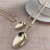 New High-grade Luxury Shiny Champagne Gold Cutlery Set Stainless Steel Dinnerware Set Dinner Steak Knife Fork Teaspoon Blue