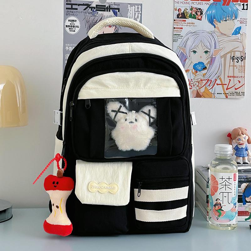 Campus schoolbag female junior high school student cute Japanese transparent pain bag backpack large capacity high school student backpack
