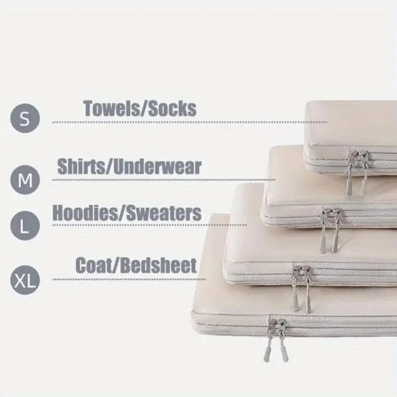 4Pcs/set Compression Packing Cubes Set for Suitcase Expandable Travel Luggage Storage Bags Travel Accessories Organizers