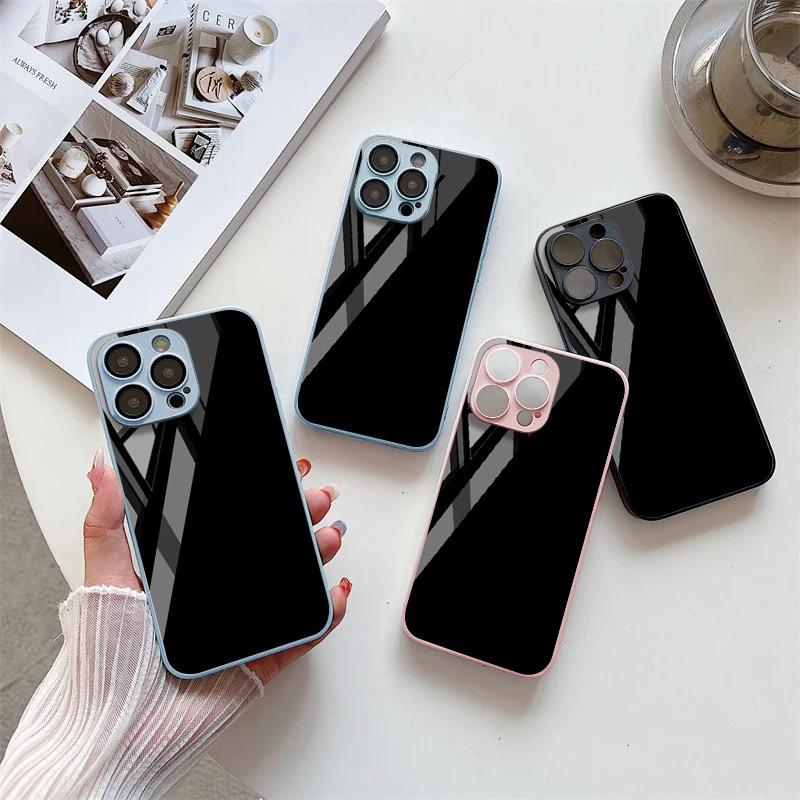 Black for iPhone17 star metallic paint mobile phone protective case 13 fine hole 16/15/14 glass 12 premium simple