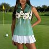 Camiseta Polo de Golf sin Mangas para Mujer con Cuello con Cremallera, Camiseta sin Mangas Deportiva Estampada para Deportes y Actividades al Aire Libre