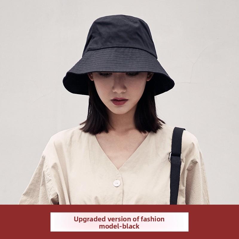 

Summer sun protection hat for women, fisherman s hat,outdoor UV protection, foldable face-covering hat, makes face appear smaller, sun hat Medium size (56-58cm) чёрный
