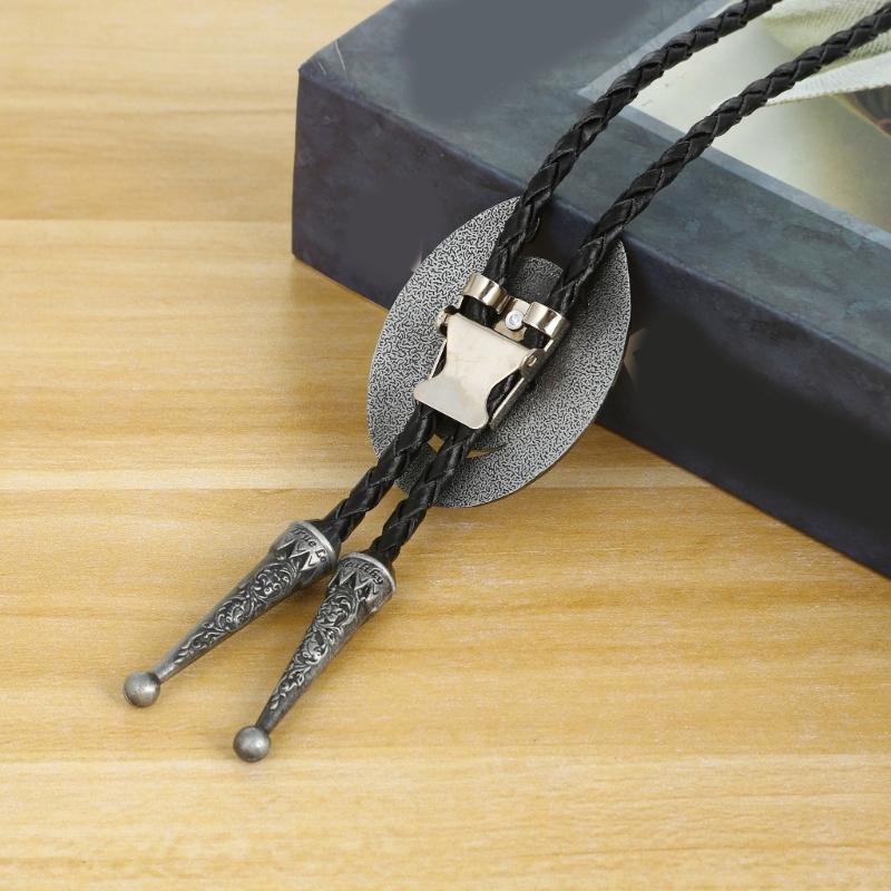 Cowboy Metal Eagle Bolo Tie Eagle Necktie for Shirt Jeans Western Necklace Braided Shoestring Necktie Bolo Tie