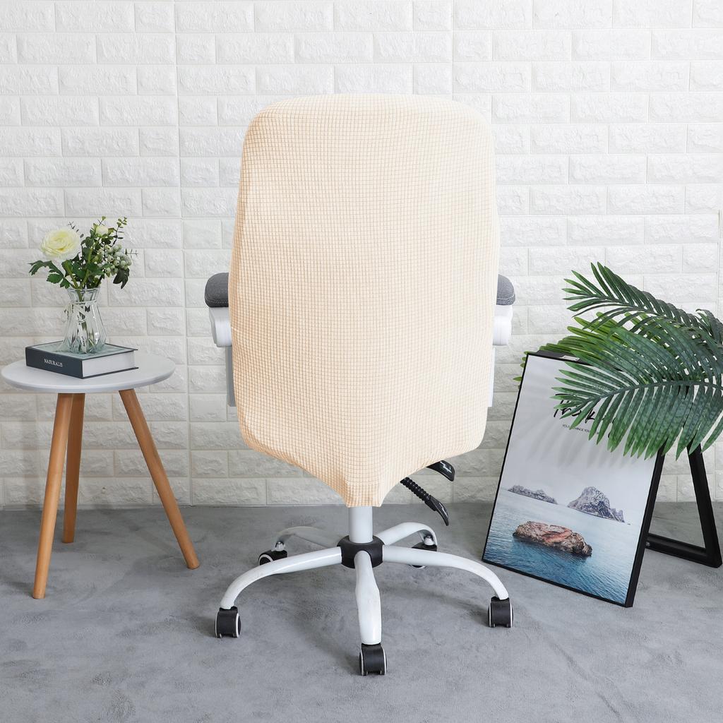 Cover For Swivel Office Chair, Cream Jacquard
