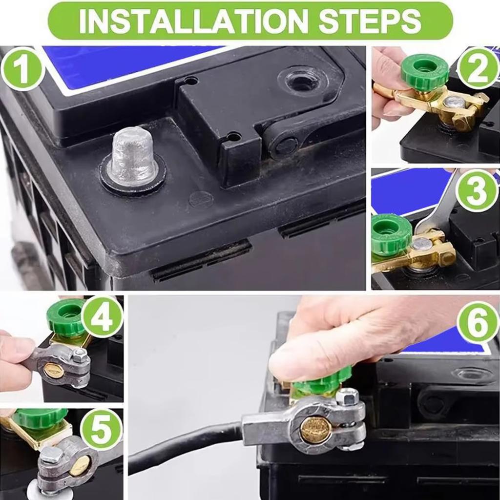 Car Battery Switch Battery Terminal Link Switch Automatic Circuit Breaker Car Battery Power-off Switch Quick Cut-off Disconnect Protector RV 12V-24V