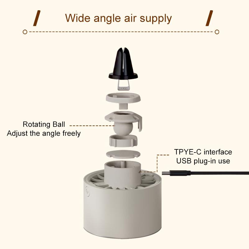 Car Small Fan Car Air Conditioning Outlet Clip Fan 3 Speed Adjustable USB Turbocharger For Daily Life Colorful Mini Fan