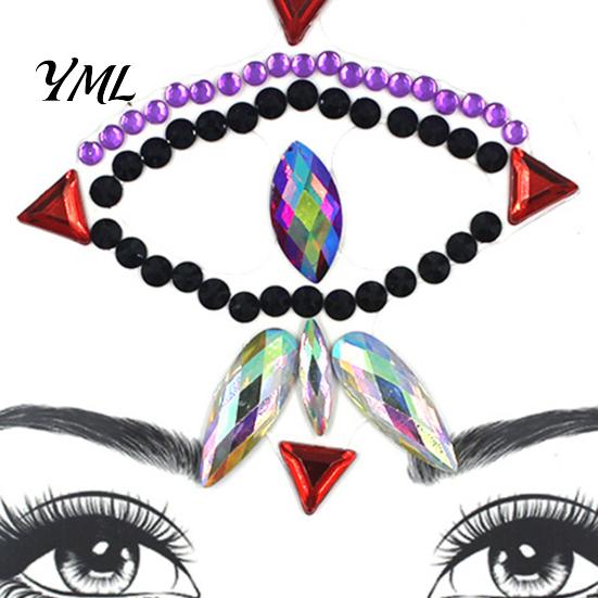 Easter Eve Party Gems Face Makeup Temporary Tattoo Sticker, Faux Crystal Jewelry Flash Nightclub Rhinestone Teardrop Eyeliner Decoration for