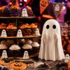 Micro Landscape Accessories Mini Ghost Flipping Middle Finger Figurines for Halloween Decorations Miniature Resin Holiday Tabletop Scenery