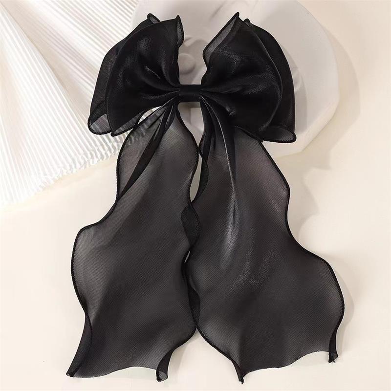 Large Hair Bow Clip with Long Tails Elegant Bows for Women Girls Hair Accessories