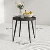 49.5 Cm Round Garden Table, Small Outdoor Coffee Side Table with Plastic Tray-Style Top, Metal Legs, Black