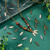 90Pcs 3 Colors Tibetan Style Alloy Pendants Leaf Charms Mixed Color 20.5x6x2mm Hole: 1.4mm 90pcs/set