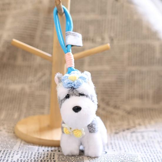 Schnauzer Dog Plush Toy Keychain Stuffed Animal Soft Pendant Cute Birthday Gifts for Bags and Backpacks