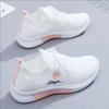 New women's breathable low cut white shoes with soft soles for spring and summer fly woven casual women's shoes