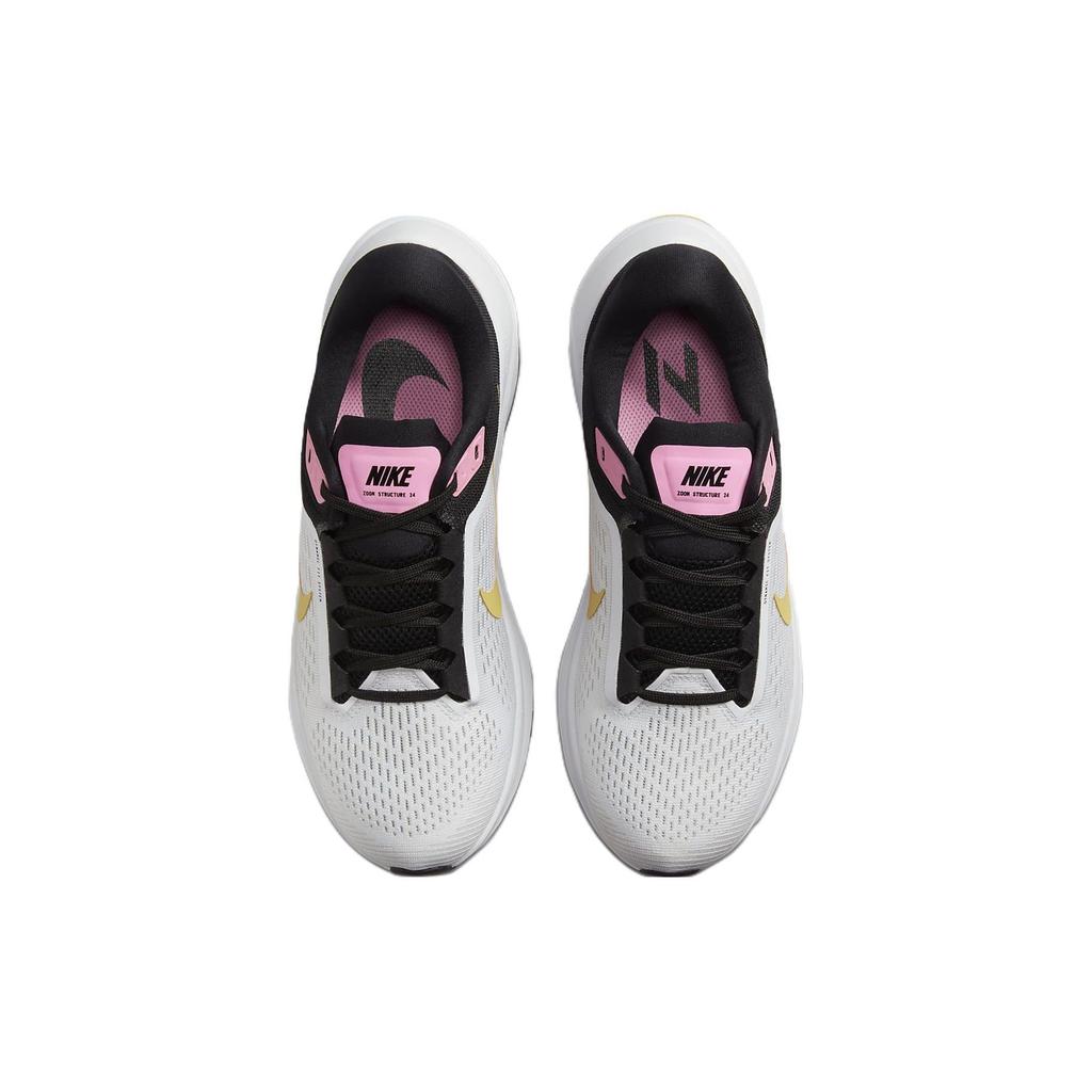 Nike Air Zoom Structure 24 White Black Wheat Gold Women Sneakers Pink-Spell DA8570-106
