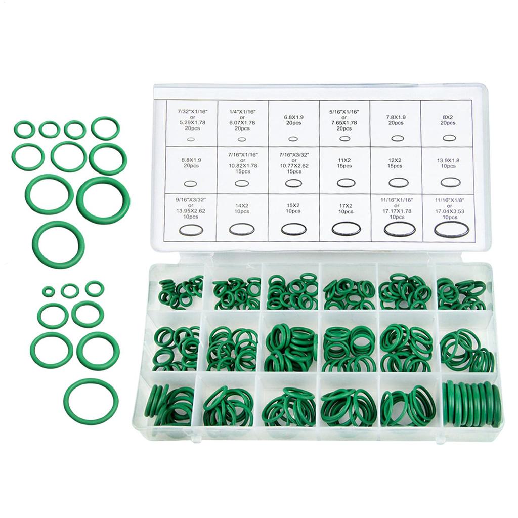 270Pcs Rubber O-Ring Gasket High Quality 18 Sizes Sealing Ring Kit For Car A/C System R134a Air Conditioning Gasket Washer Set