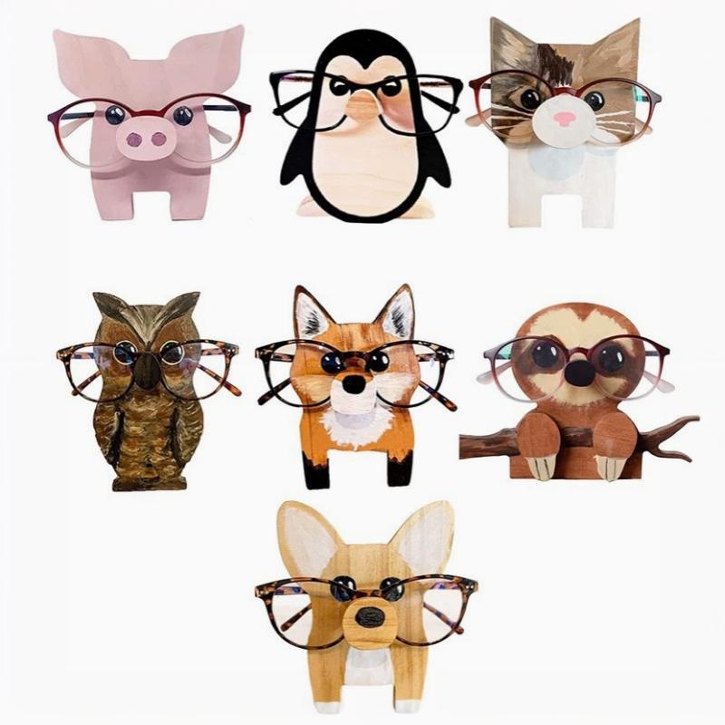 Cute Wooden Animal Sunglass Display Rack Shelf Animal Eyeglasses Show Stand Animal Glasses Rack Jewelry Storage Holders & Racks