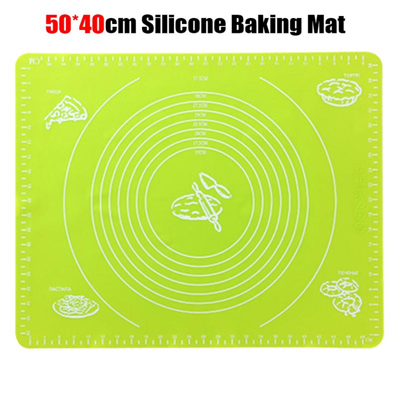 50x40cm Antihaft-Silikon-Backmatte Teigmatte Silikonmatte für den Ofen für Kekse Fondant Gebäck Küche Backzubehör Kochwerkzeuge