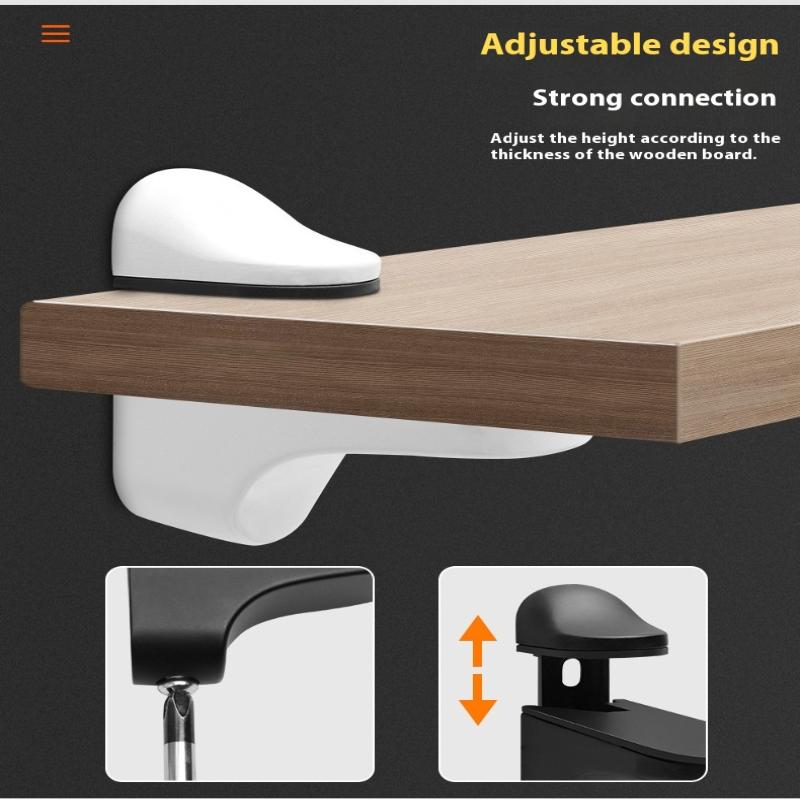 1 Stück Verstellbare Holz-/Glasregalstützklemmen Zinklegierung Regalhalterungen Mit Anti-Rutsch-Pads, Trennklemmen Für Badezimmer