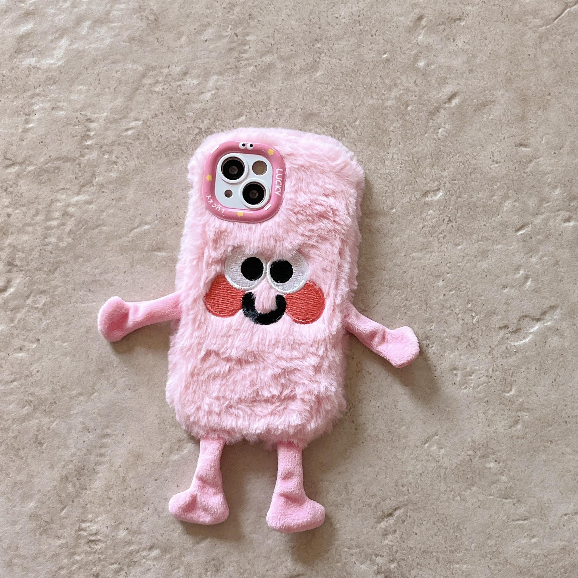 

Goofy Plush Character Phone Case with Hand and Foot Design for iPhone 14/15/16/17 Pro/Pro Max iPhone 17 Pro розовый