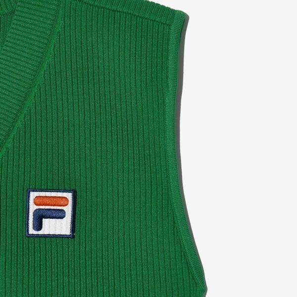Fila V Neck Knit Vest Green fs2Vth2h91f Grn