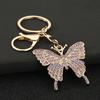 Keychain Pendant Sparkling Rhinestones Butterfly Charm Key Chain with Lobster Clasp Electroplated Key Holder Bag Accessory