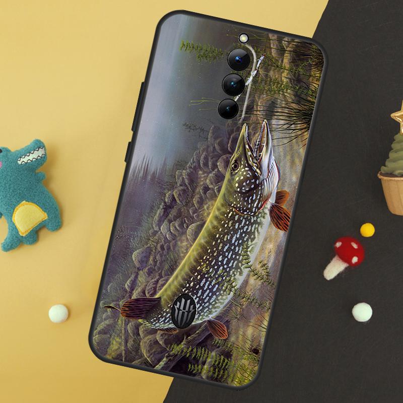 

Pike Fish Fishing Lure Case For ZTE Nubia Red Magic 8 8S 9 Pro Plus RedMagic 6 7 Pro 6S 7S Pro 5S 6R 5G Back Cover Red Magic 8S Pro