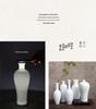 Thin-Walled Translucent White Ceramic Vase, Zen Style, Antique Chinese Plum Blossom Ornament for Living Room Decor.