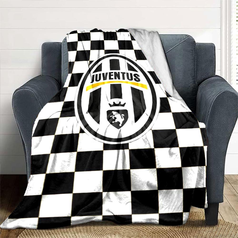 Juventus FC Druck Flanelldecke Hohe Qualität Warm Bequem Decke für Alle Jahreszeiten Perfekt für Geschenke Heimdekoration