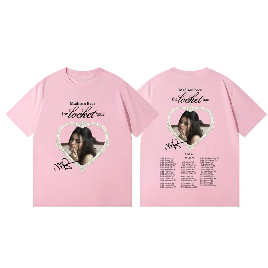 Madison Beer The Locket Tour 2026 Merch Tshirt Men Women Fashion Pop Music Short Sleeve T Shirt Summer Casual Loose Tshirts