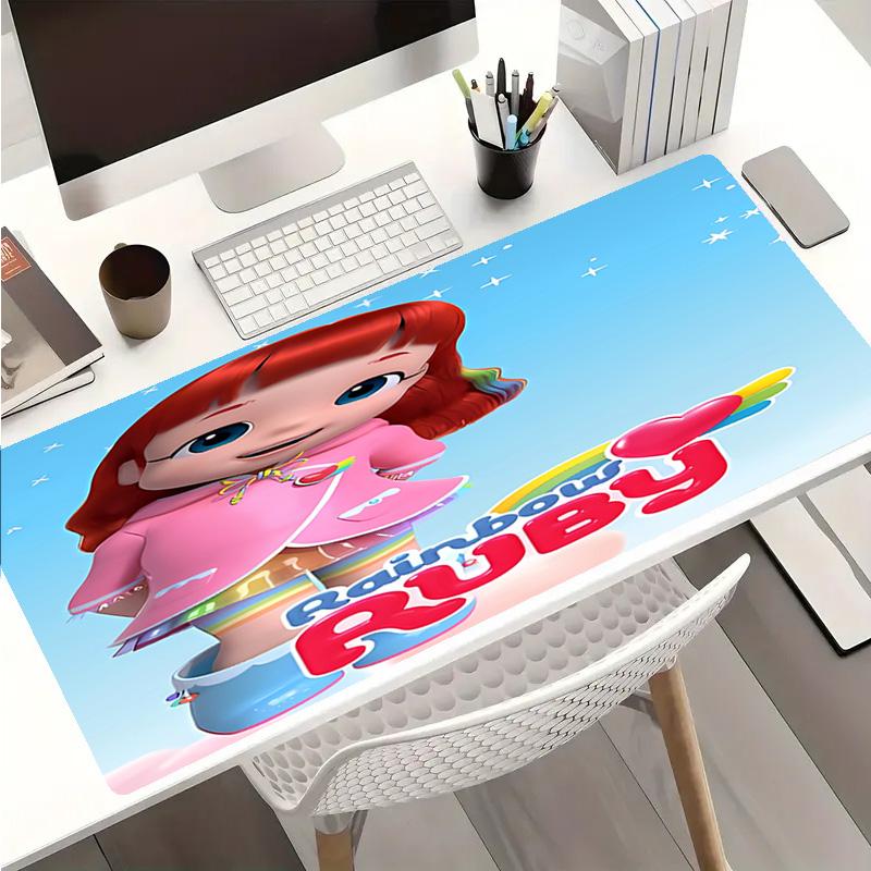 Rainbow Ruby Mouse Pad - Non-Slip Rubber Base, Smooth Surface for Work,Gaming,Office,And Home Use, Desk Mouse Pad