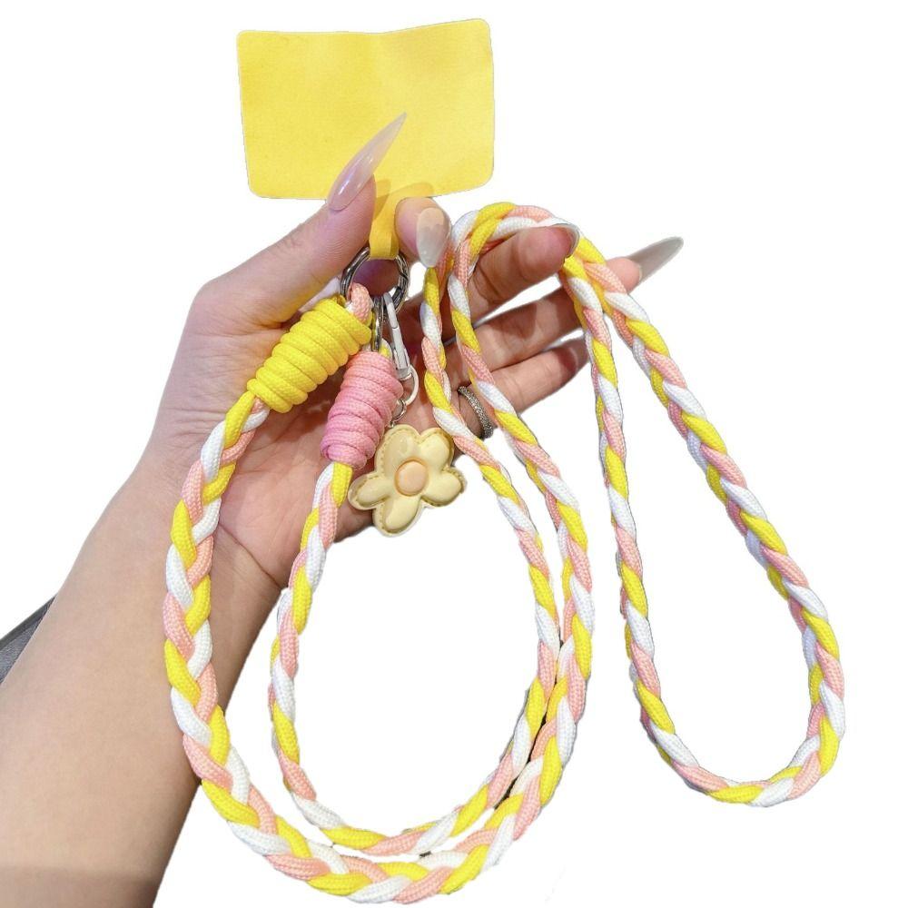 Universal Fit Anti-Lost Phone Crossbody Lanyard Hand-Woven Colorful Phone Case Hanging Rope Dopamine Style Phone Chain Pendant