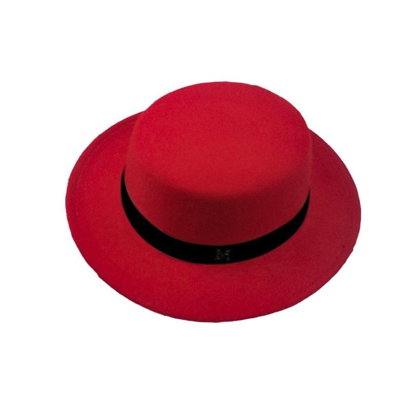 French Autumn and Winter Woolen Hat British Style Jazz Topper Women's Letters Hat