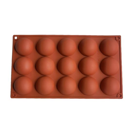 Silicone Chocolate Mold 15 Cavity Round Shape Baking Mold Non-Stick Freezer Mold Oven
