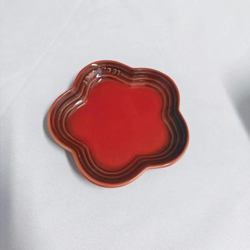 Piatto Piccolo in Ceramica Fiori di Pruno Multiuso 14cm Ciotole Rialzate per Animali Domestici Colore Solido Multicolore Ciotola per Cibo Gatti