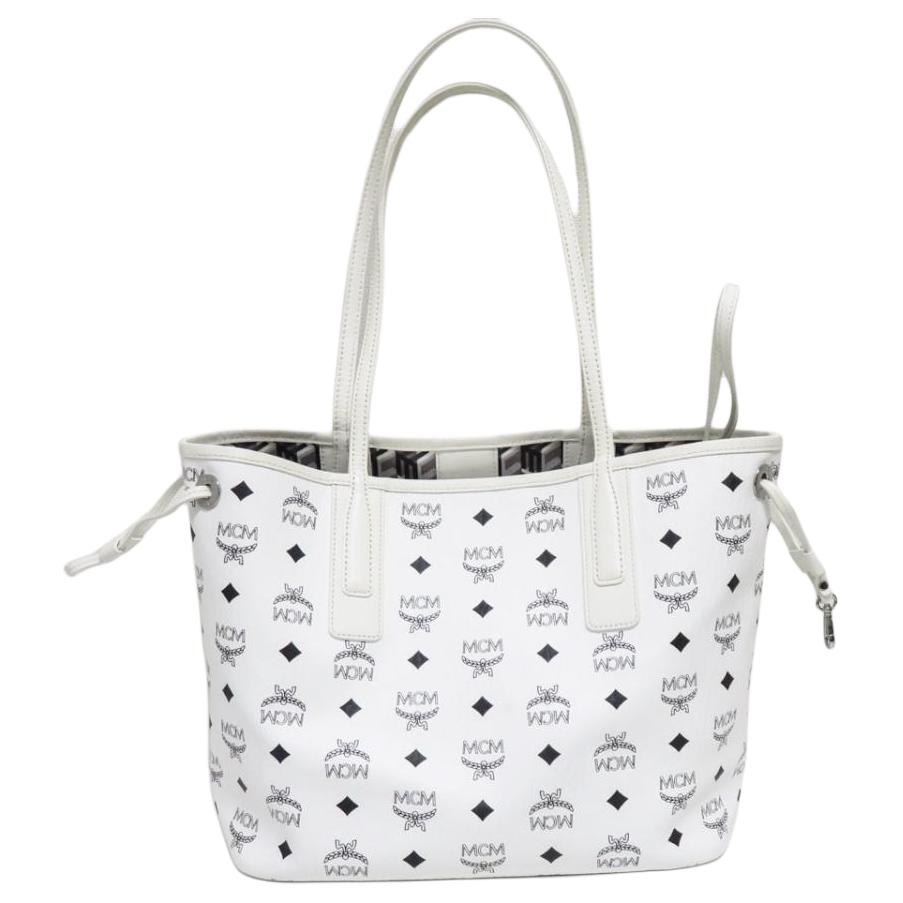 New MCM Liz Visetos Leather Combo Bag, Tote Bag, Shopping Bag, Shoulder Bag, Handbag Regular Women's White MWPDSLR02WT001