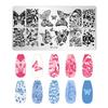 12*6cm Nail Stamping Plates Rose Butterfly Nail Art Plate Stainless Steel Nail Design Stencil Tools DIY Printing Design Stamp