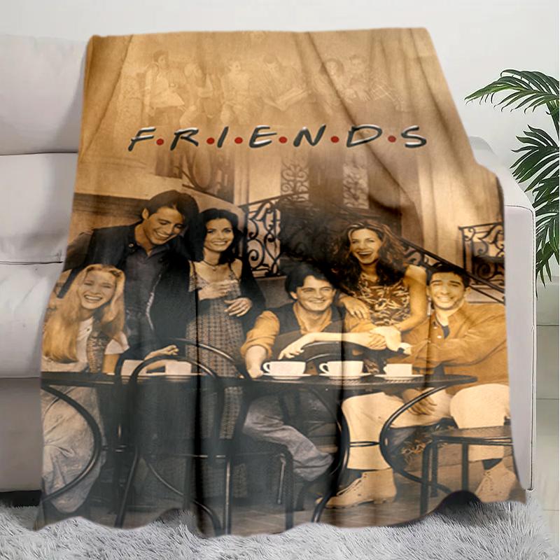 1PC Friends printed blanket, all season lightweight home office outdoor nap multifunctional blanket A8