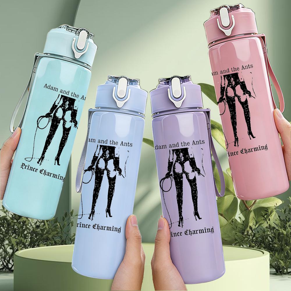 1PC Retro Tall Female Silhouette Minimalist Print 750ml Portable Sports Water Bottle Leakproof Gym Outdoor Travel Drink Cup