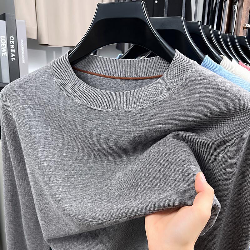 Hengyuanxiang Men's Loose Business Casual Long-Sleeve Knit Sweater