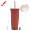 2025 Ceramic Liner Milk Tea Cup Large Capacity 830Ml Thermos Cup Stainless Steel Straw Cup