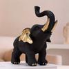 1 Piece of Black Gold Lucky Elephant Statue Ornament, Accessible Luxury Art Style, Living Room Desktop Decoration, Home Soft Decoration Display Good