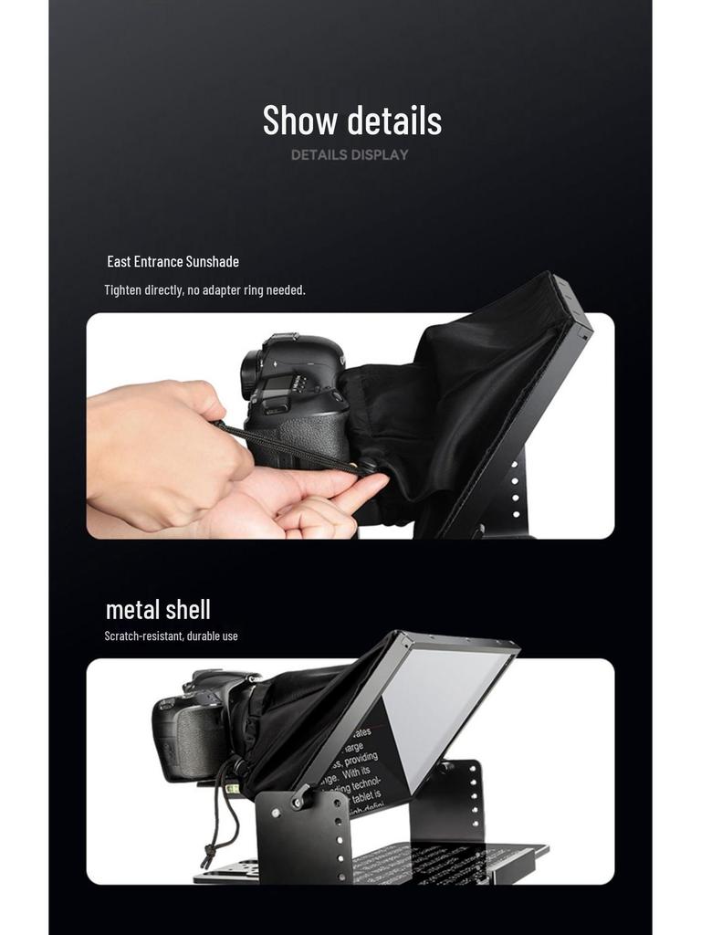 8MOMAN MT12 Teleprompter: Large-Screen Script Reader for Mobile Phones, DSLRs, and Tablets