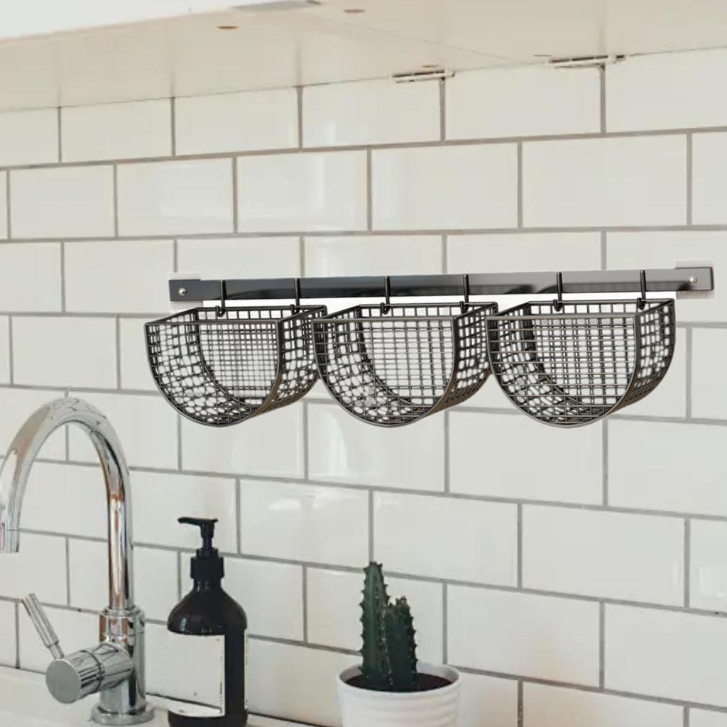 Wall-Mounted Basket for Garlic And Ginger Storage, Kitchen Organizer for Potatoes