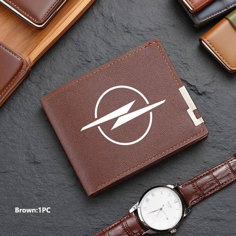 New Fashion Business Wallet Leather Car Logo Card Holder Men Coin Purse For Opel ADAM ASTRA J K CORSA E INSIGNIA MOKKA VIVA