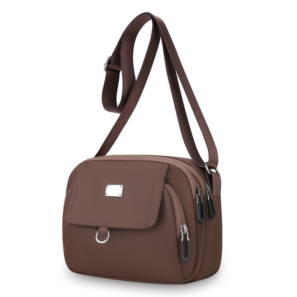 

Zipper Middle-aged Mother s Bag Multi-pocket Women Oxford Messenger Bag Ladies кофейный