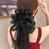 Back Head Grab Clip Half-Tie Hair Clip New Gypsophila Ribbon Hair Clamp  Women Girls