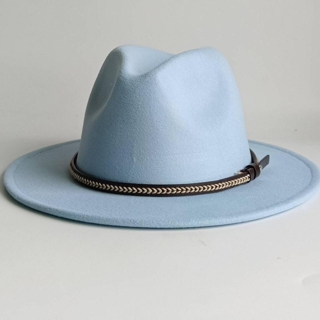 Deep Purple Fedora Felt Hat Men'S And Women'S Universal Solid Color Fedora Hat Women'S  Wide Brim Classic Jazz Hat Church Hat