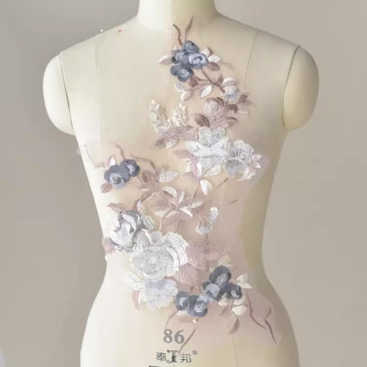 Accesorios de Encaje de Color, Vestido Con Encaje Bordado de Escenario Aplique Joyería Hecha a Mano Diy Tela para Ropa Tela